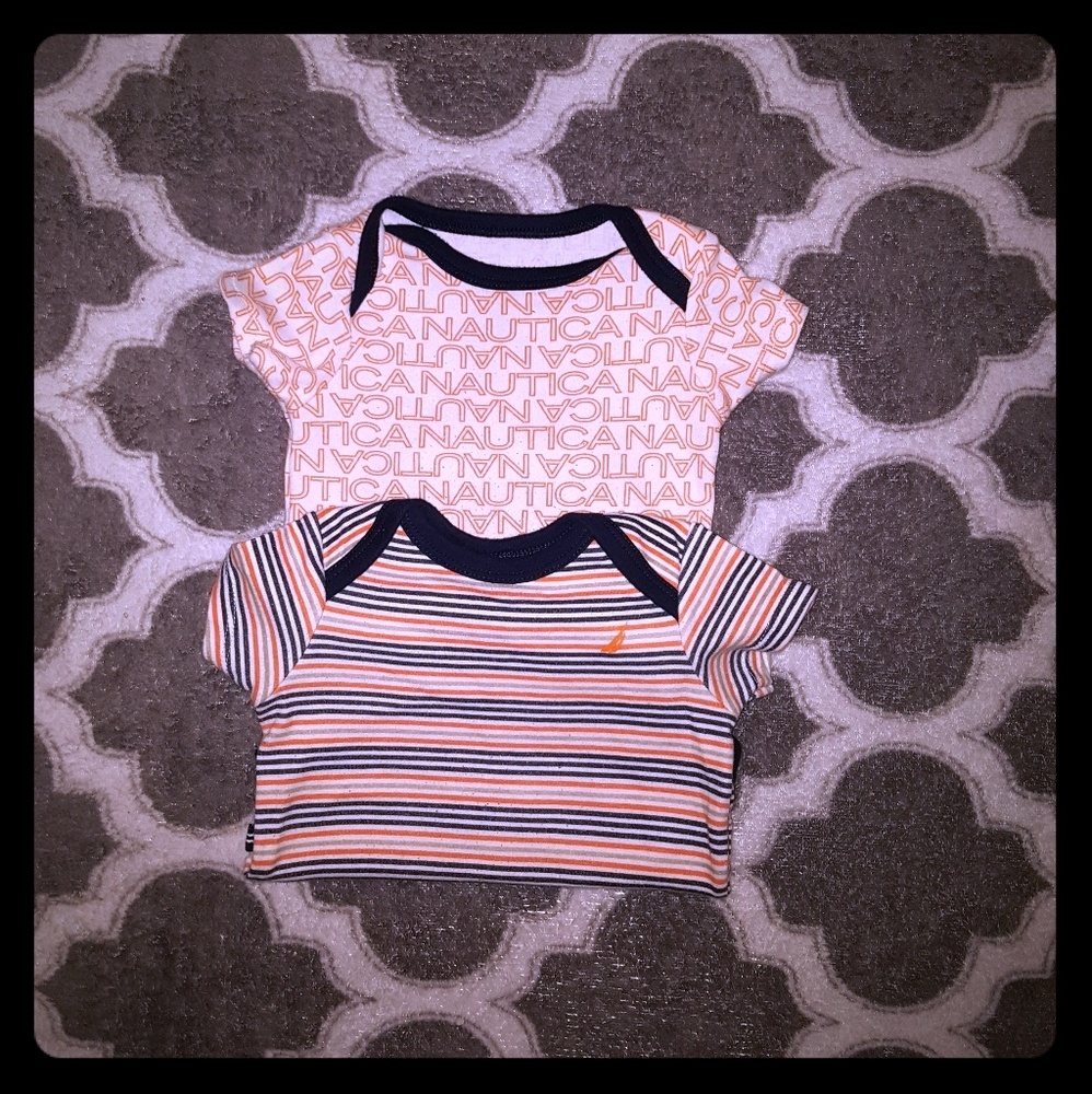 Baby unisex Nautica onesie lot of 2 sizes 0-3m